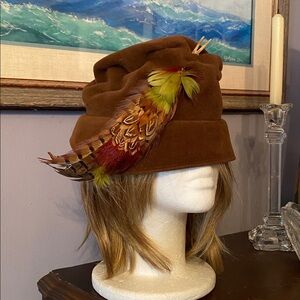 Brown Vintage Carol Lazarus brand bucket style hat